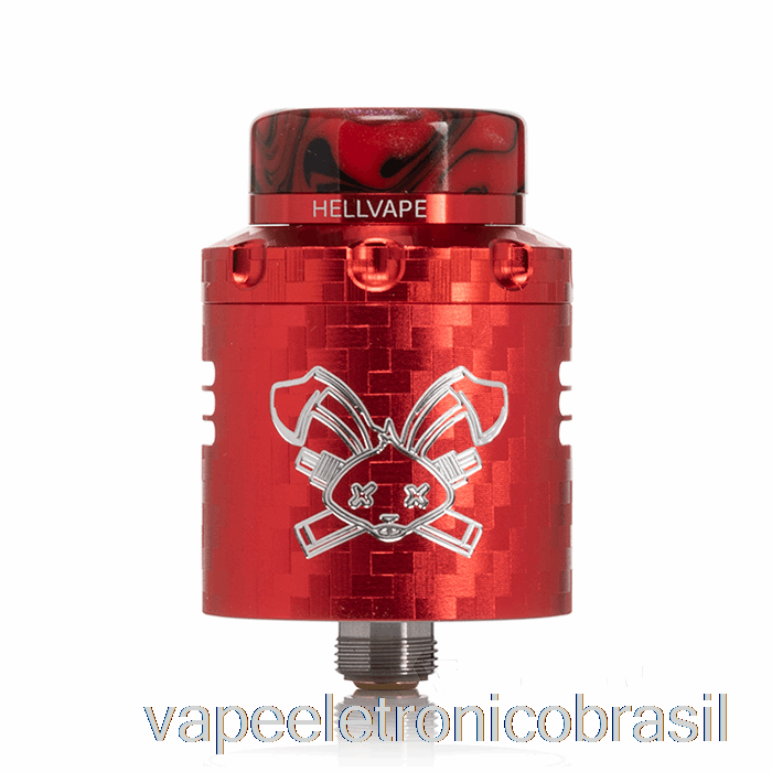 Vape Vaporesso Hellvape Coelho Morto V3 24mm Rda Fibra De Carbono Vermelha